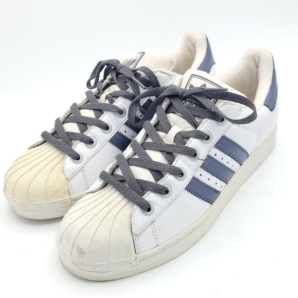 Adidas Superstar blue gray laces men's size 11 - Picture 1 of 9